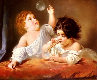 Schlesinger Henri Guillaume Blowing Bubbles