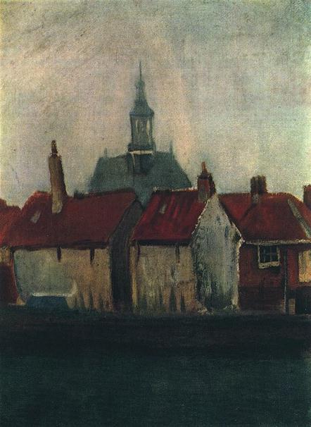 Cluster of Old Houses with the New Church in The Hague