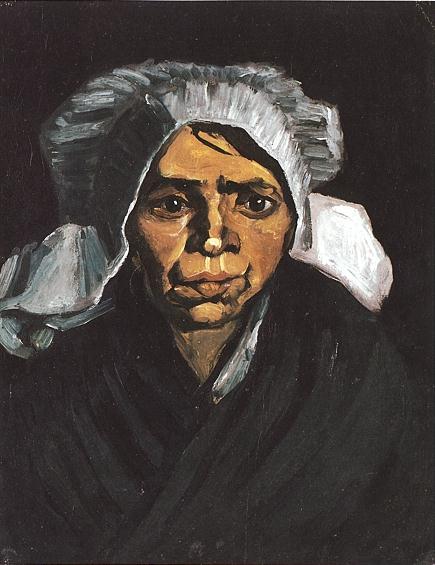 head of a peasant woman with white cap version