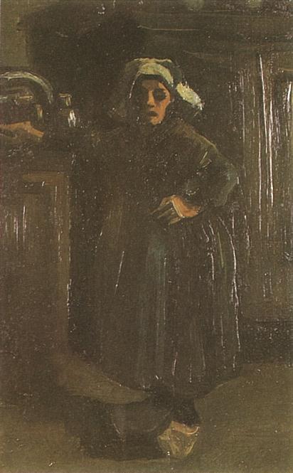 Peasant Woman Standing Indoors