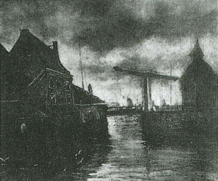 View of a Town with Drawbridge