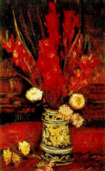 vase with red gladioli version