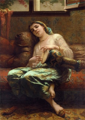 Charles Landelle Algerian Woman Playing A Darbouka