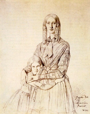 Ingres Madame Frederic Reiset born Augustine Modeste Hortense Reiset and her daughter Therese Hor