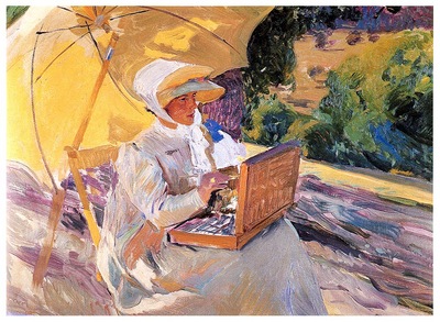 ls Sorolla 1907 Maria pintando en El Pardo