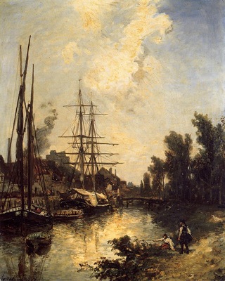 Jongkind Johan Berthold Boats Dockside