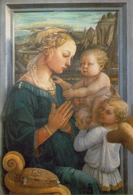 Lippi Madonna and Child with Angels, 1457 1465, 95x62 cm, Uf