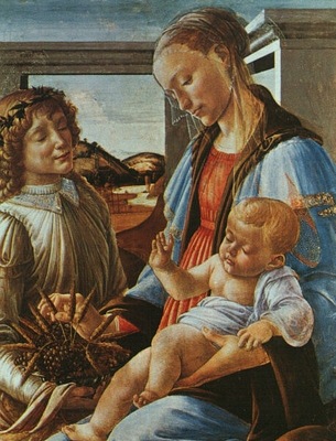 botticelli, sandro madonna and child with an angel, after
