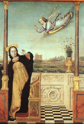 Braccesco The Annunciation, central panel of a triptych, und