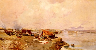 Brancaccio Carlo Fishermens Tasks In The Bay Of Naples