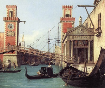 CANALETTO View Of the Entrance To The Arsenal detail