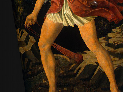 Andrea del Castagno The Youthful David, c 1450, Detalj 2, NG