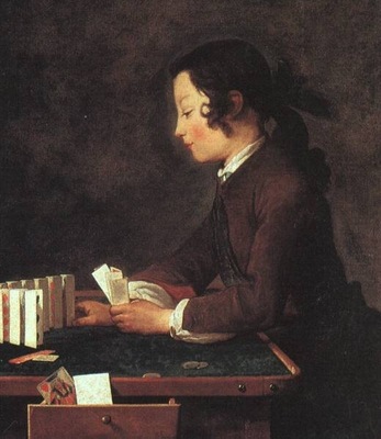 CHARDIN BOY PLAYING WITH CARDS