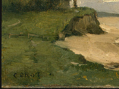Corot Beach near Etretat, 1872, Detalj 1, NG Washington