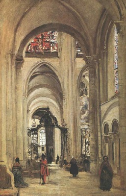 Corot Interior of Sens Cathedral, 1874, Louvre