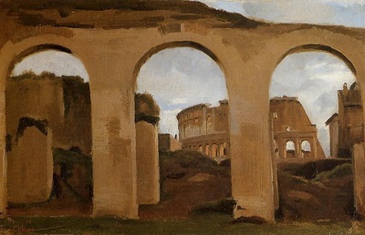 Corot Rome The Coliseum Seen through Arches of the Basilica of Constantine