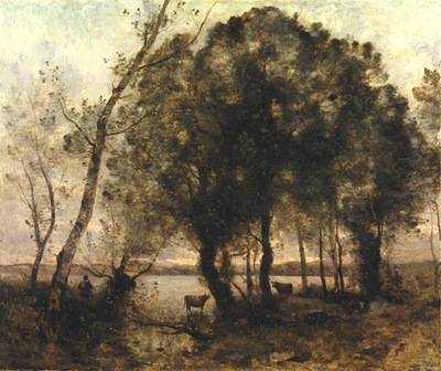 Corot The Lake, 1861, 133x157 5 cm, Frick coll  NY