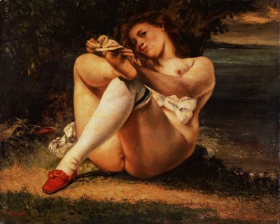 Courbet Woman with white stockings, ca 1861, Barnes foundati