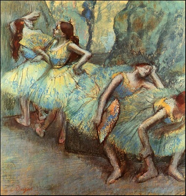 degas ballet dancers in the wings, 1890