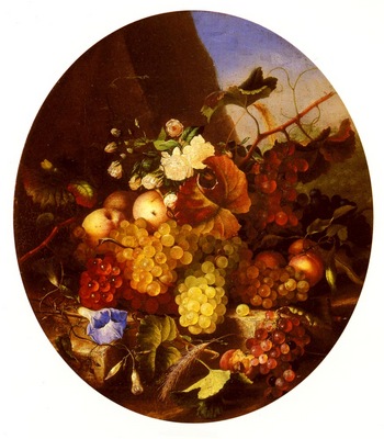 Dietrich Adelheid Still Life Of Fruit And Flowers