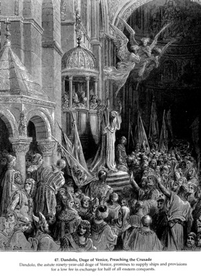 Cru047 Dandolo, Doge of Venice, Preaching the Crusade GustaveDore sqs
