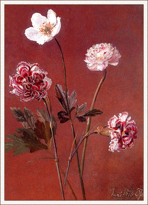 bs flo Oluf August Hermansen A Peony Pinks And An Anemone