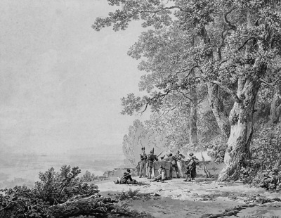 Koekkoek Barend C Landscape with soldiers