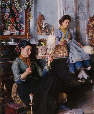 Venetian Women Spinning Wool