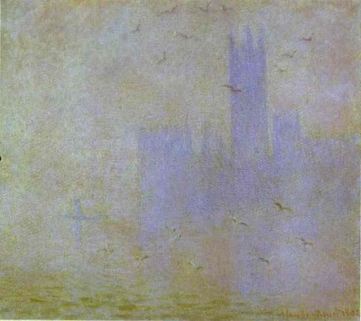 Claude Monet Seagulls The Thames  Houses of Parliament