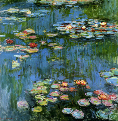 Monet Claude Water lillies Sun