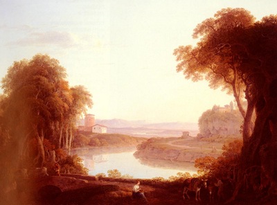 More Jacob An Italianate Landscape With Figures And Donkeys In The Foreground