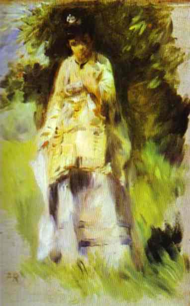 Pierre Auguste Renoir Woman Standing by a Tree
