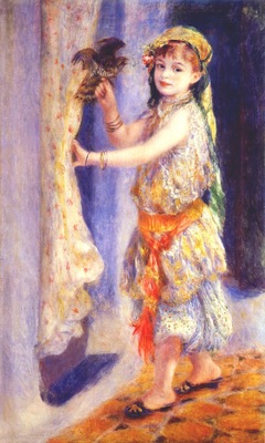 renoir mlle fleury in algerian costume girl with a falcon