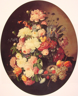 Still life with Flowers oval