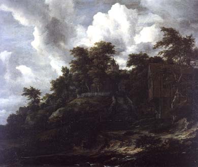 Ruisdael,J  Wooden hillside with a view of Castle Bentheim,