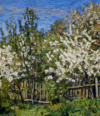 Petrovichev Pyotr Blossoming cherry trees Sun
