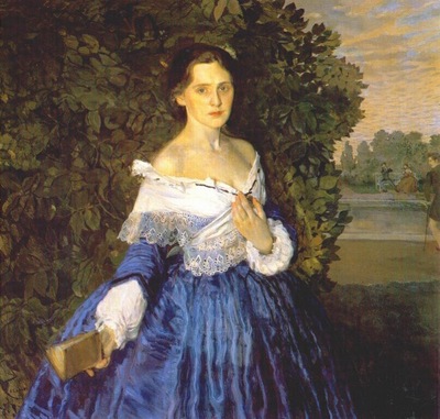 somov lady in blue the artist yelizaveta martynova 1897