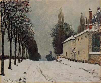 Snow on the Road Louveciennes (aka Chemin de la Machine)