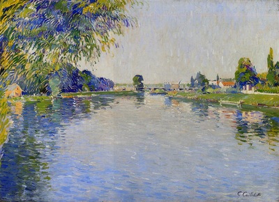 view of the seine in the direction of the pont de bezons