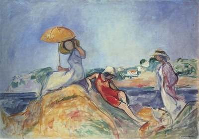 three women by the sea