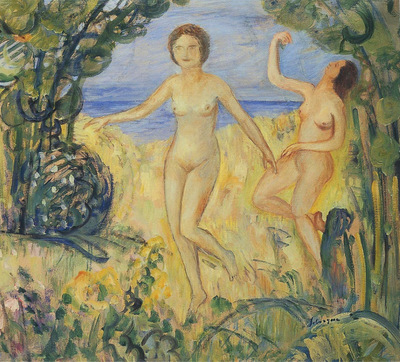 Two Bathers by the Beach