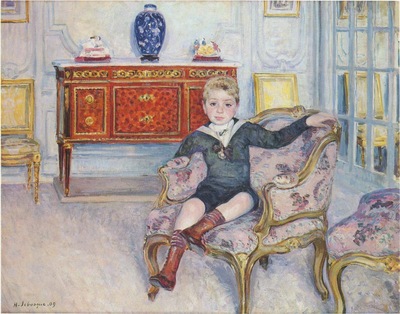 young boy in an interior