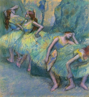 Ballet Dancers in the Wings circa 1900 St  Louis pastel