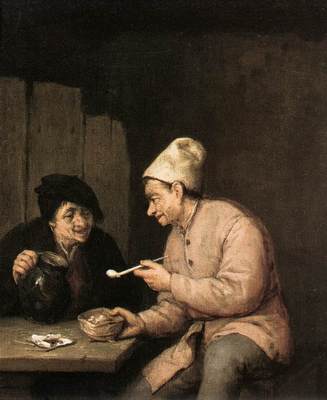 OSTADE Adriaen Jansz van Piping And Drinking In The Tavern