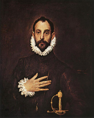 el greco the knight with his hand on his breast 1577