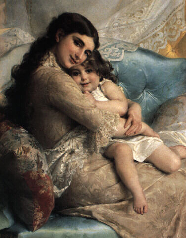munier 1885 02 portrait of a mother and daughter