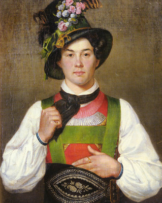 Defregger Franz von A YOUNG MAN IN TYROLEAN COSTUME