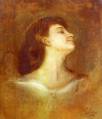 Lenbach Franz Von Portrait Of A Lady In Profile