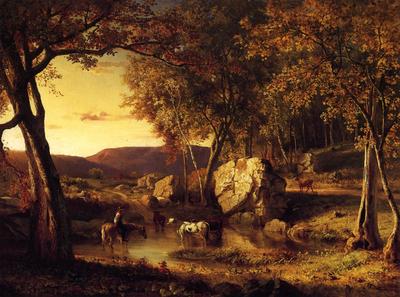Inness George Summer Days Cattle Drinking Late Summer Early Autumn