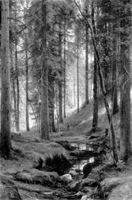 Shishkin Ivan Stream by a Forest Slope